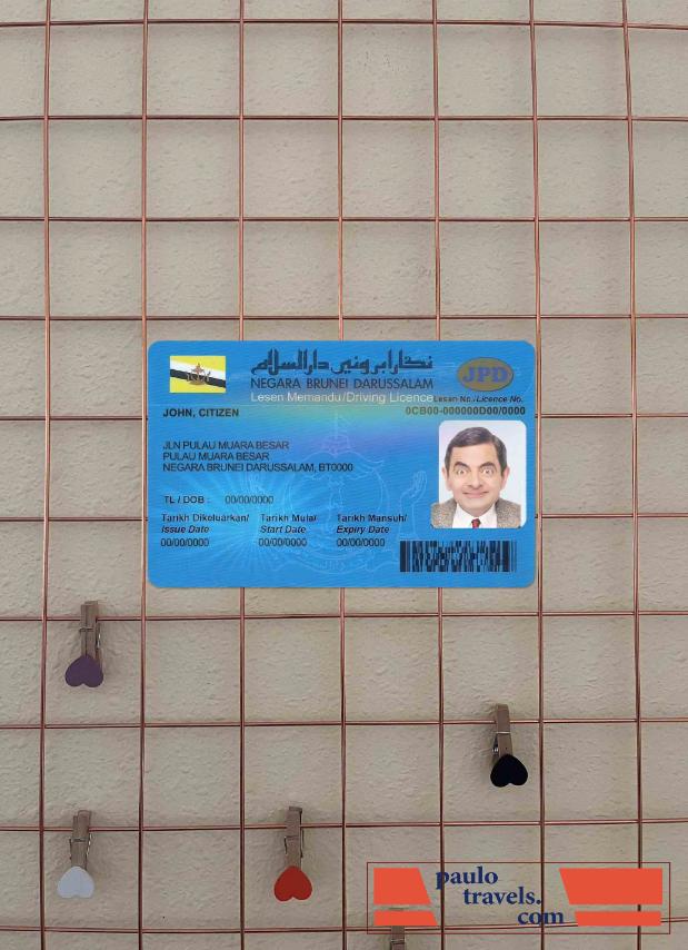 Brunei driving license photolook FRONT PSD template